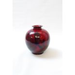 Royal Doulton Flambe Noke Period Ovoid Vase with Shepherd decoration, printed mark to base. 14cm