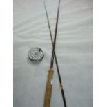 The House of Hardy 'Jet' 6ft Fly Fishing Rod with bag and a Hardy Marquis #7 Centrepin Reel with