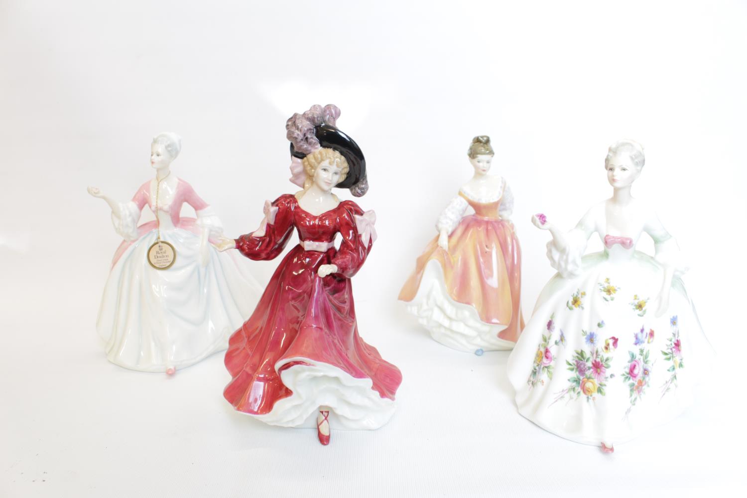 4 Royal Doulton Figurines inc. Diana HN 3266, Patricia HN 3365, Fair Lady HN 2835 & Diana HN 2468 (3