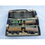 Hornby LNER 460 O Gauge Locomotive, 3 Passenger Carriages and assorted Track