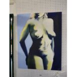 John Gregson, Female Nude Pop Art unframed 65 x 22cm