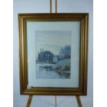 Robert Winter Fraser, Watercolour of Hemingford Mill on the Great Ouse, signed to bottom left. 38