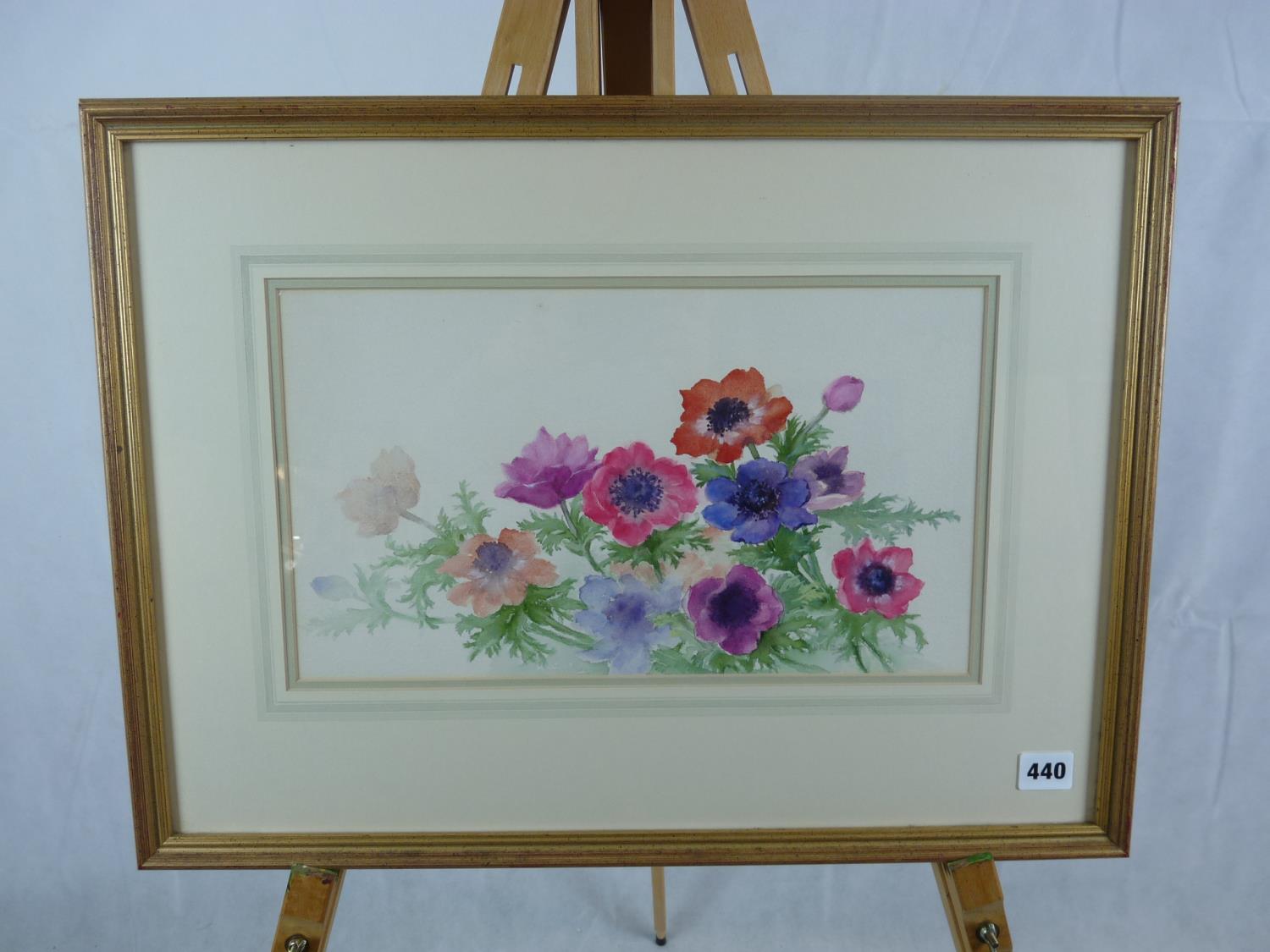 Framed and Mounted Watercolour of Floral Still Life by Elizabeth Bridges RI. 38 x 22cm