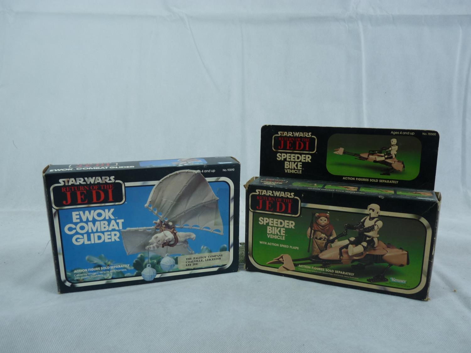 Star Wars Return of The Jedi Speeder Bike Vehicle and Ewok Combat Glider by Kenner boxed