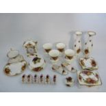 Collection of Royal Albert Old Country Roses tableware and a set of Collectors plates