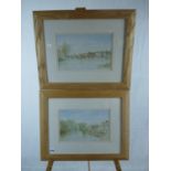 Framed Watercolour of St Ives Bridge and a Watercolour of The Waits, St Ives by Stephen Lewis