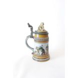 Villeroy & Bach Mettlach Tankard decorated with the Seven Dwarfs, stamped mark to base 1475. 21cm in