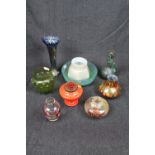 Collection of assorted 19thC and later coloured Studio glassware inc. Vases, bowls etc.