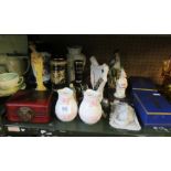 Various ornaments including two Harry Potter figures (boxed) and a Beswick clown figure