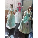 Three Royal Doulton Classics figures, Gentle Breeze, Gillian and Stephanie.