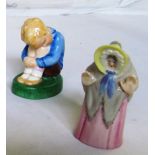 A Royal Worcester figure 'Sleepy Boy' and a Royal Worcester candlesnuffer Old Lady (both a/f)