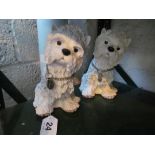 Two Royal Doulton West Highland Terriers.