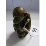 A bronze monkey.