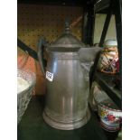 A large patented pewter lidded jug