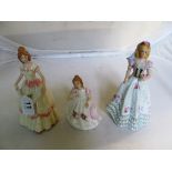 A Royal Doulton figure Nicole and another Amanda and another in floral dress.