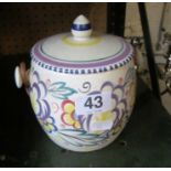 A Poole pottery biscuit barrel.