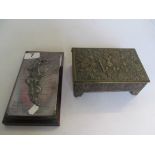 A plated paperweight, "A map of Cape Peninsula" and a box