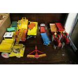 A Dinky twenty ton lorry mounted crane, Matchbox truck and trailer, Dinky Dumper, two Corgi trucks