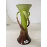 An Ault style three handled vase