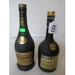 Three Barrels Rare French Brandy and Bisquit Fine Champagne Cognac