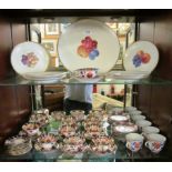 An Imari pattern teaset and others and fruit set.