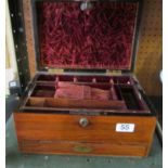 A Victorian rosewood toilet box