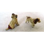 Two lead dogs, dog fairing, pair of nodding head figures and other ornaments