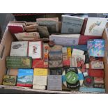 Various vintage Post Office and office items including; tins, packets, forms, books, cheques et