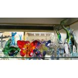 Various glass animals and butterflies (slightly a/f)