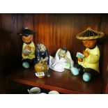 A pair of oriental figures (a/f) and two others