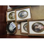 Four modern miniatures and relief cameo.