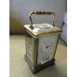 A 19th Century brass repeating carriage clock.