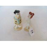 A pair of John Beswick figures 'Fred Flintstone' and 'Wilma Flintstone'