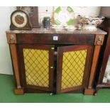 A mahogany marble top chiffoniere.