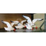 A set of four ceramic flying Seagulls.