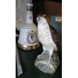 A Beneagles Bird liqueur bottle and a Bells Coronation decanter (both with whisky)