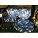 Some Wedgwood blue and white plates