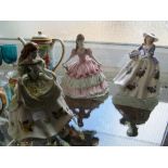 A Coalport figure Royal Gala and two Royal Worcester Limited edition figures 'Sweet Primrose' and '