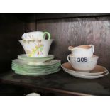 A Shelley part teaset country lane scene and five pieces Susie Cooper teaware.