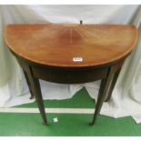 A 19th Century mahogany demi-lune card table on square tapered legs