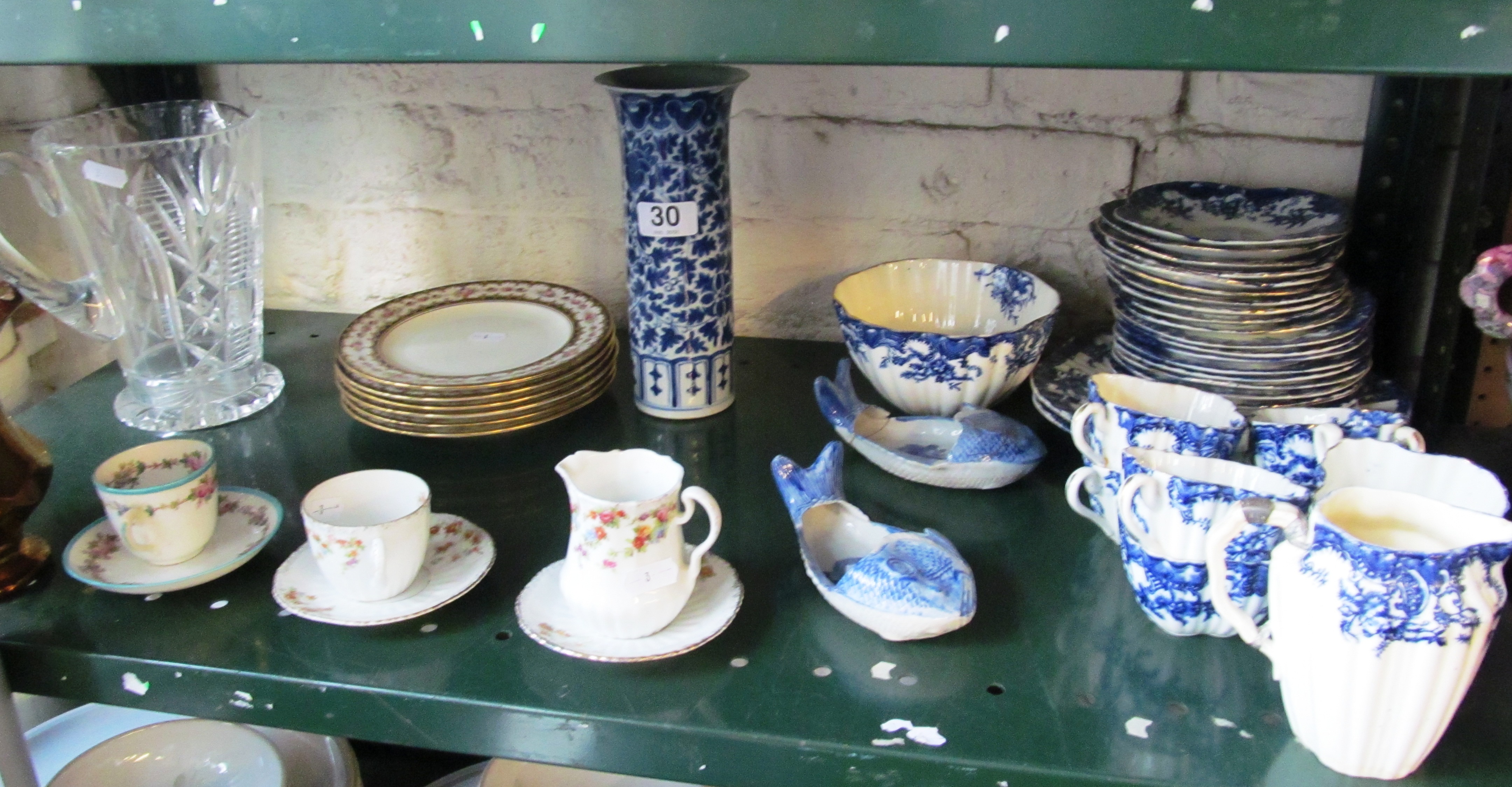 Six Cauldron plates, a glass jug and other china