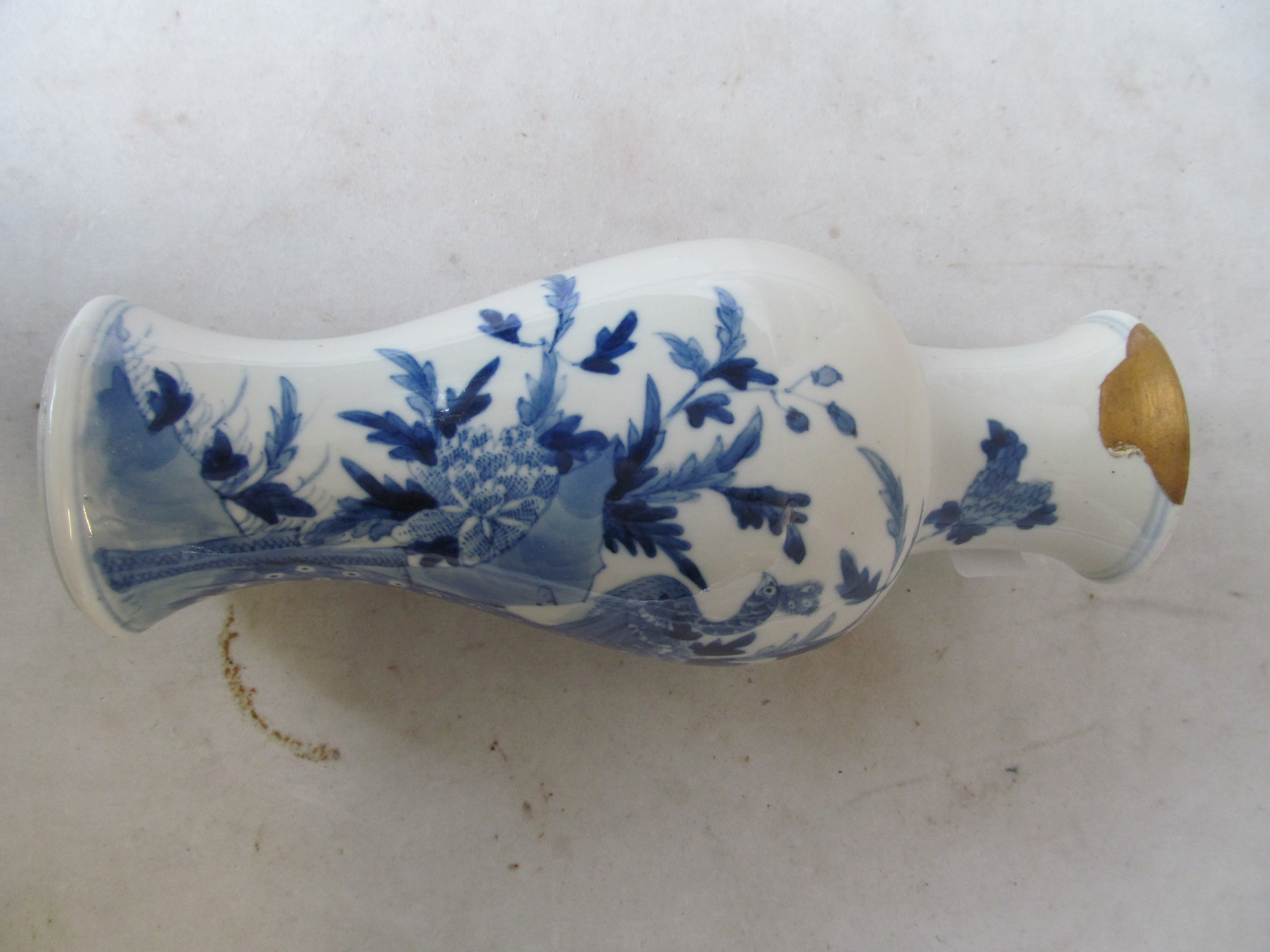 Three blue and white oriental vases (sa/f) and a bowl - Bild 2 aus 13