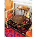 A 19th Century oak bow back chair