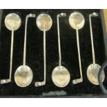 Six silver golf club spoons (i.c)