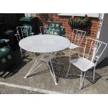 A French white garden table and four chairs