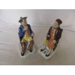 A pair of Staffordshire figures Tom O'Shanter and Souter Johnnie (a/f)