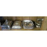 Some silver-plated entree dishes