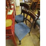 A mixed set of six Regency dining chairs and a cut down carver chair.