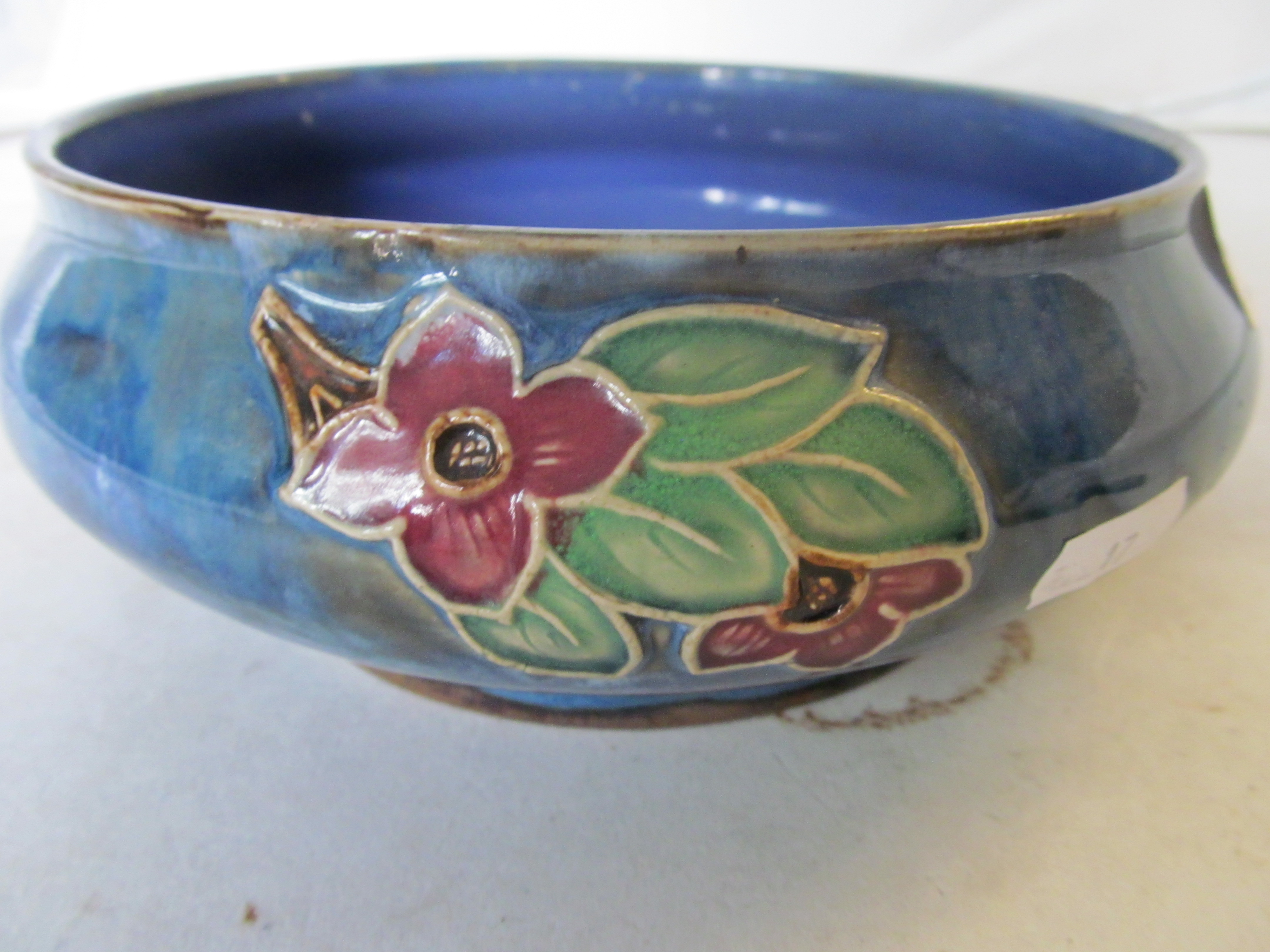 A Royal Doulton blue ground floral bowl - Image 3 of 3