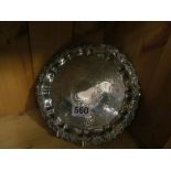 A silver plated salver